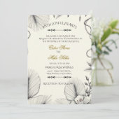 Botanical line art Wedding Invitation  Einladung (Stehend Vorderseite)
