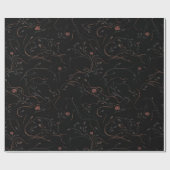 Botanical Line Art Wrapping Paper Geschenkpapier (Flach)