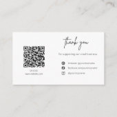 Botanical Logo QR Code Thank You Card Business Visitenkarte (Rückseite)