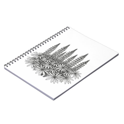 Botanical Lupine Flower Spiral Notebook Notizblock (Linke Seite)