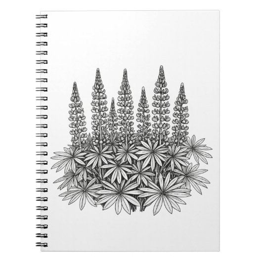 Botanical Lupine Flower Spiral Notebook Notizblock (Vorderseite)