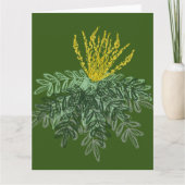 Botanical Mahonia Shrub Hand Drawn Green Karte (Vorderseite)