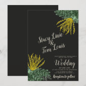 Botanical Mahonia Shrub Wedding Einladung (Vorne/Hinten)