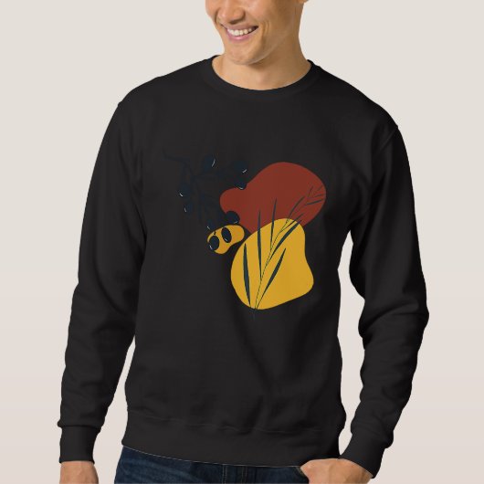 Botanical Mediterranean Wildflowers Leaves Leaf Wi Sweatshirt (Vorderseite)