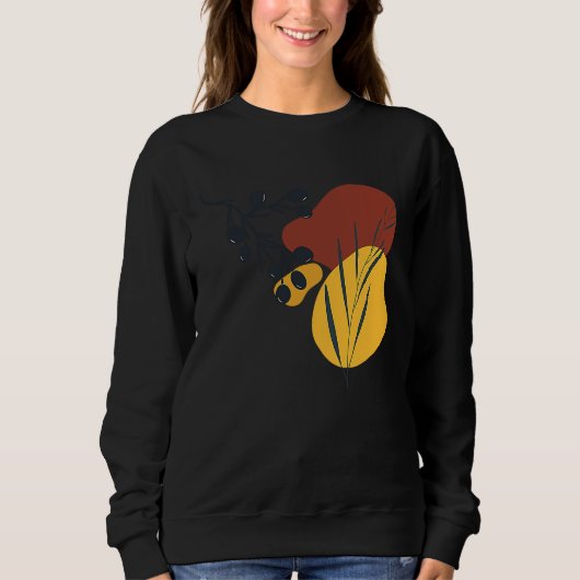 Botanical Mediterranean Wildflowers Leaves Leaf Wi Sweatshirt (Vorderseite)