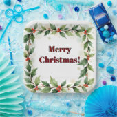 Botanical Merry Christmas Pappteller (Party)