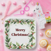 Botanical Merry Christmas Pappteller (Party)