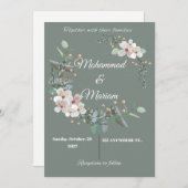Botanical Minimal Wedding Invite | Green Floral |  Feiertagskarte (Vorne/Hinten)