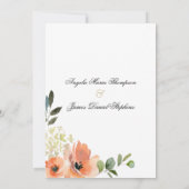 Botanical mint green coral pink floral wedding einladung (Rückseite)