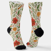 Botanical Mistletoe Classic Floral Art Pattern Socken (Gewinkelt)