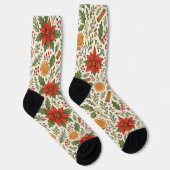 Botanical Mistletoe Classic Floral Art Pattern Socken (Rechts)