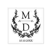 botanical modern initials monogram wedding gummistempel (Prägung)