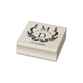 botanical modern initials monogram wedding gummistempel (Stempel)