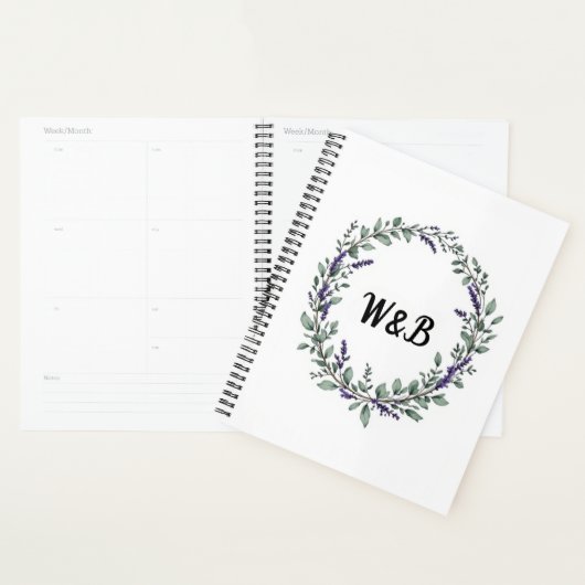Botanical Monogram Wreath Notebook Planer (Anzeige)