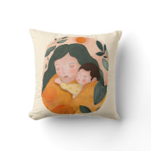 Botanical Motherhood Decorative Pillow for Moms
