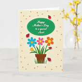Botanical Mothers Day Bugs Card Karte (Gelbe Blume)