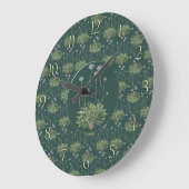 Botanical Motif Große Wanduhr (Winkel)