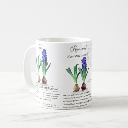Botanical mug Hyacinth in my garden. Kaffeetasse (Vorderseite Links)