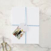 Botanical Nature – Black Cat in Wildflower Garden Geschenkanhänger (Mit Garn)