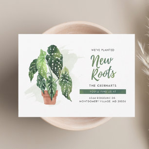 Botanical New Roots Boho Moving Announctions Card Mitteilungskarte
