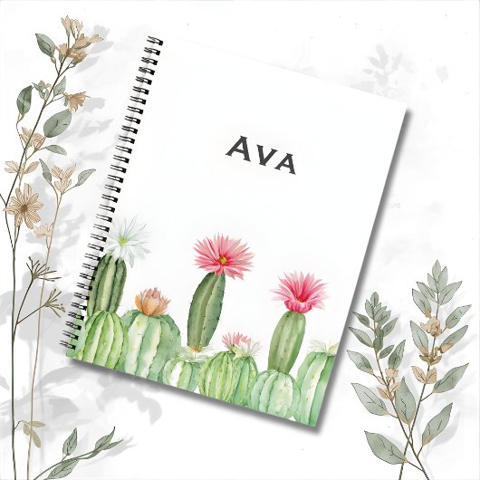 Botanical Notebook – Blooming Cactus Garden 🌵 Notizblock