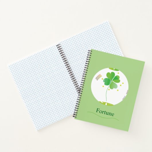 Botanical Notebook – Four-leaf Clover Design Notizblock (Innenseite)