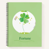 Botanical Notebook – Four-leaf Clover Design Notizblock (Vorderseite)