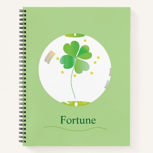 Botanical Notebook – Four-leaf Clover Design Notizblock (Vorderseite)