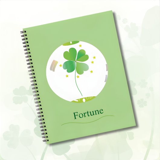 Botanical Notebook – Four-leaf Clover Design Notizblock