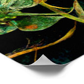 Botanical Orchid Greens & Golds Poster (Ecke)