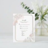 Botanical Outline Sage & Blush Floral Wedding  Einladung (Stehend Vorderseite)