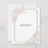 Botanical Outline Sage & Blush Floral Wedding  Einladung (Rückseite)