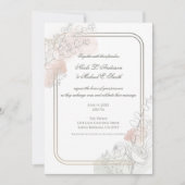 Botanical Outline Sage & Blush Floral Wedding  Einladung (Vorderseite)