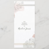 Botanical Outline Sage & Blush Floral Wedding  Menükarte (Rückseite)