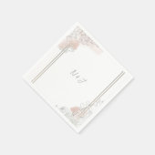 Botanical Outline Sage & Blush Floral Wedding  Serviette (Ecke)