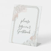 Botanical Outline Sage & Blush Floral Wedding  Sockelschild (Vorderseite)