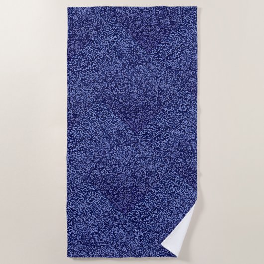 Botanical Pattern in Blue 1 Strandtuch (Vorderseite)