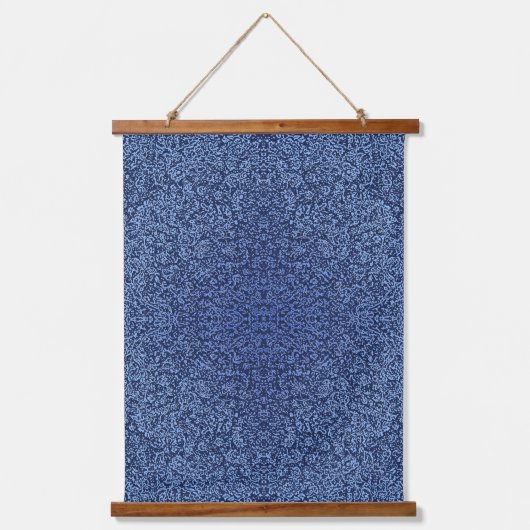 Botanical Pattern in Blue 2 Wandteppich Mit Holzrahmen (Vorderseite)