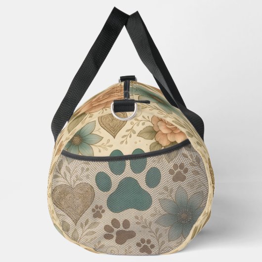 Botanical Paw Print Travel Kit Duffle Bag