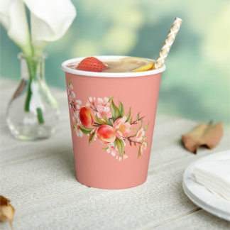 Botanical Peach Party  Pappbecher