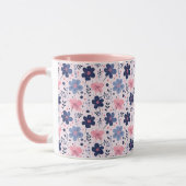 Botanical Pink And Blue Flowers Nature Print Tasse (Links)