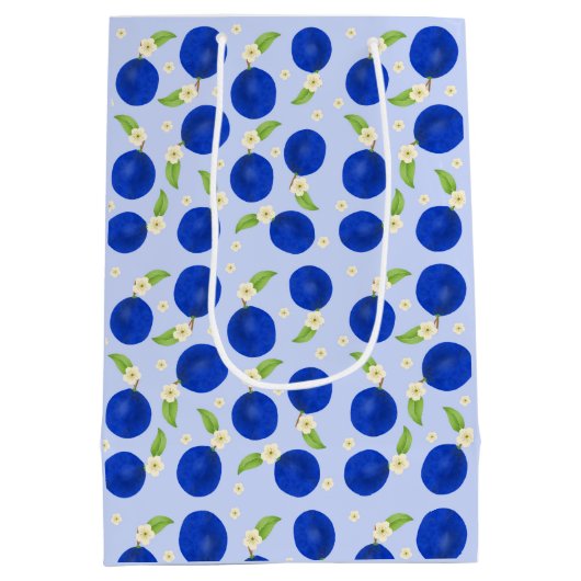 Botanical Plums Collection Blue Mittlere Geschenktüte (Rückseite)