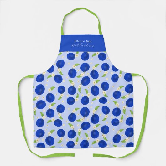 Botanical Plums Collection Blue Schürze (Vorderseite)