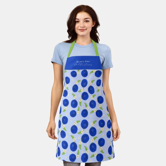 Botanical Plums Collection Blue Schürze (Getragen)