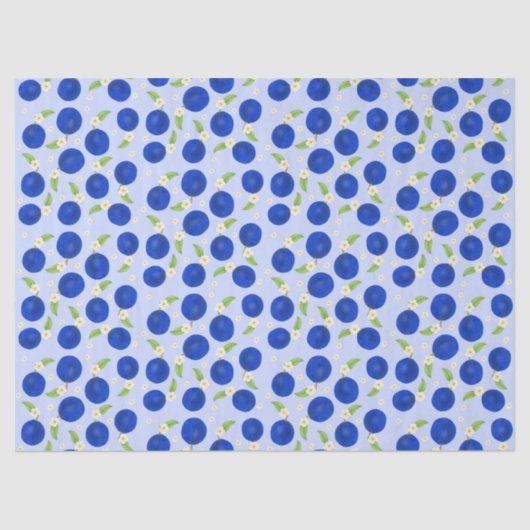 Botanical Plums Collection Blue Seidenpapier (Vorderseite)