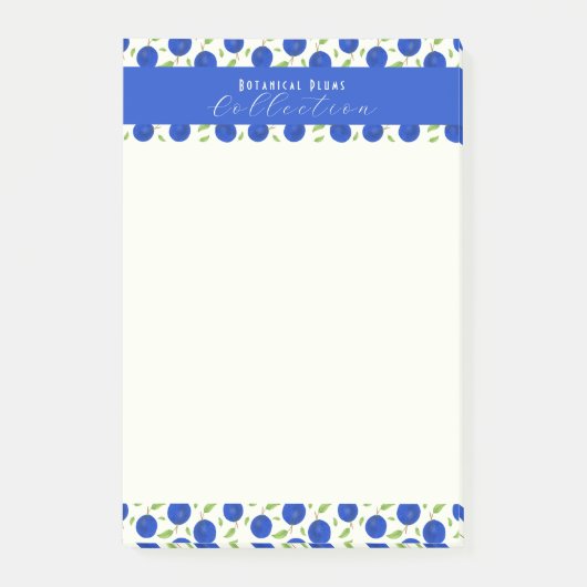 Botanical Plums Collection Ivory Post-it Klebezettel (Vorderseite)