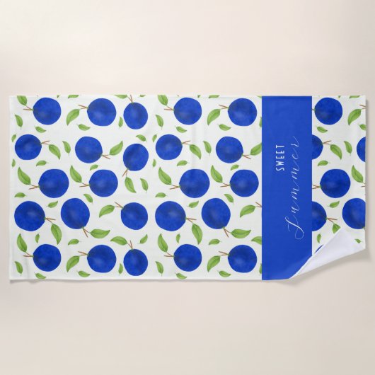 Botanical Plums Collection Ivory Strandtuch (Vorderseite)