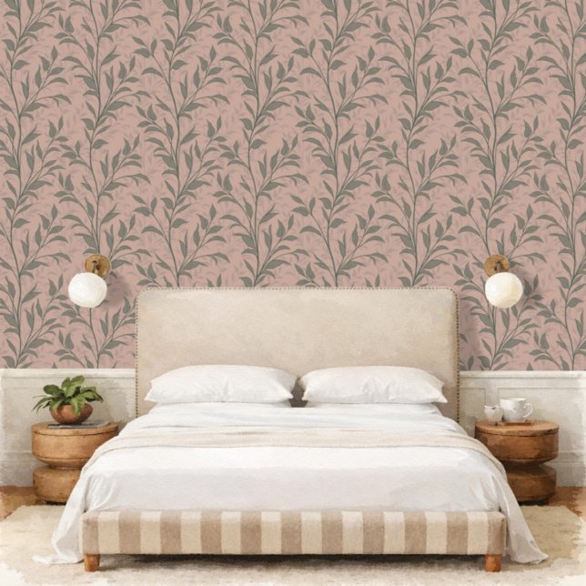 Botanical Poetry of Leaves XL Muted Forest Neutral Tapete (Von Creator hochgeladen)