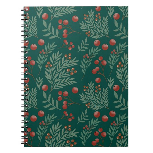 Botanical Red Berry Christmas Notebook Notizblock (Vorderseite)