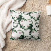 Botanical Romantic Wreath Hearts Throw Pillow Kissen (Decke)